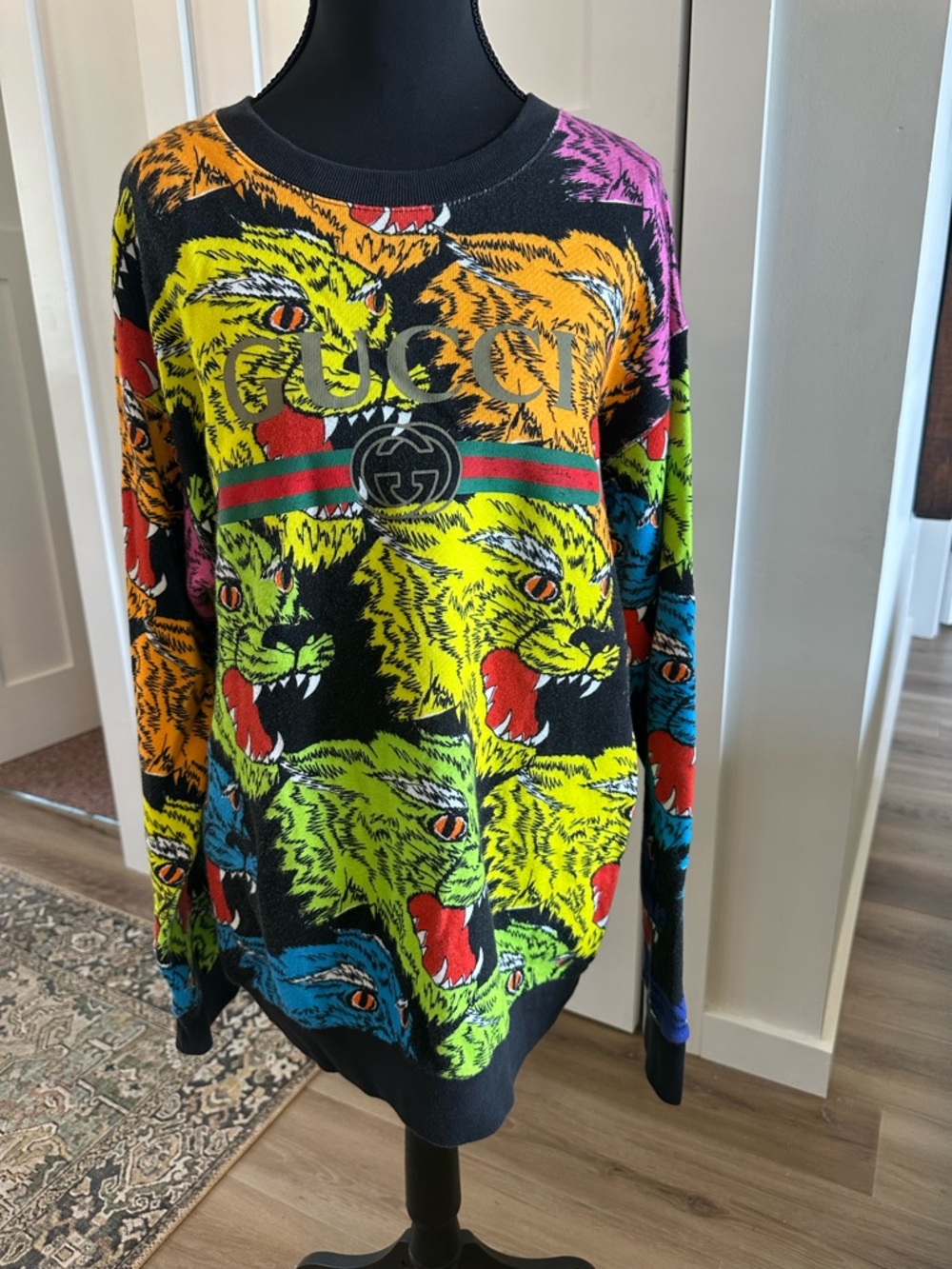 Gucci Multicolor Tiger-Print Men's Sweatshirt Size Medium